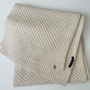 BR Banana Republic LARGE chunky knit winter warm scarf 100% CASHMERE beige wrap